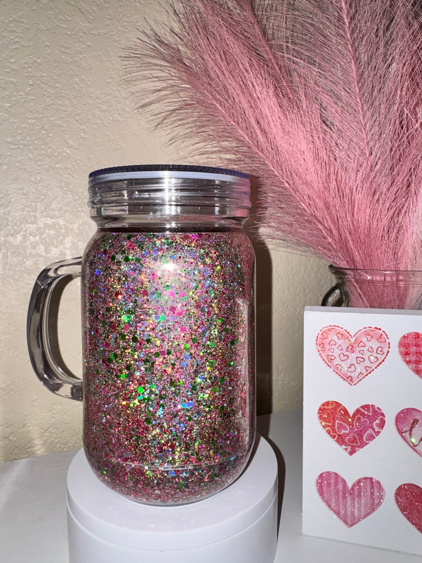 Dry Glitter Mason Jar 20oz Acrylic