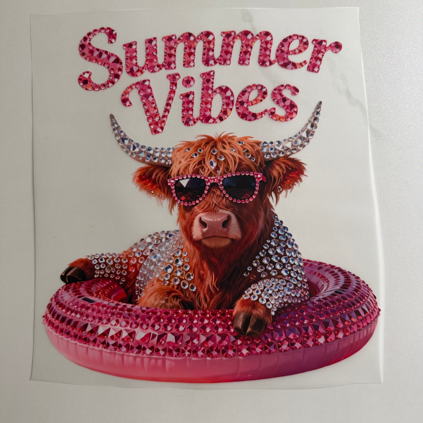 Summer Vibes Bling Cow