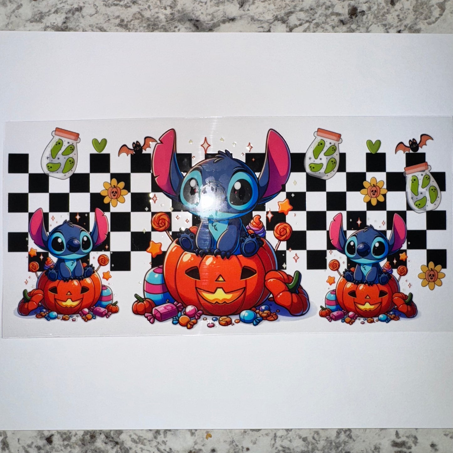 #241 - Stitch & Checkered Pumpkin