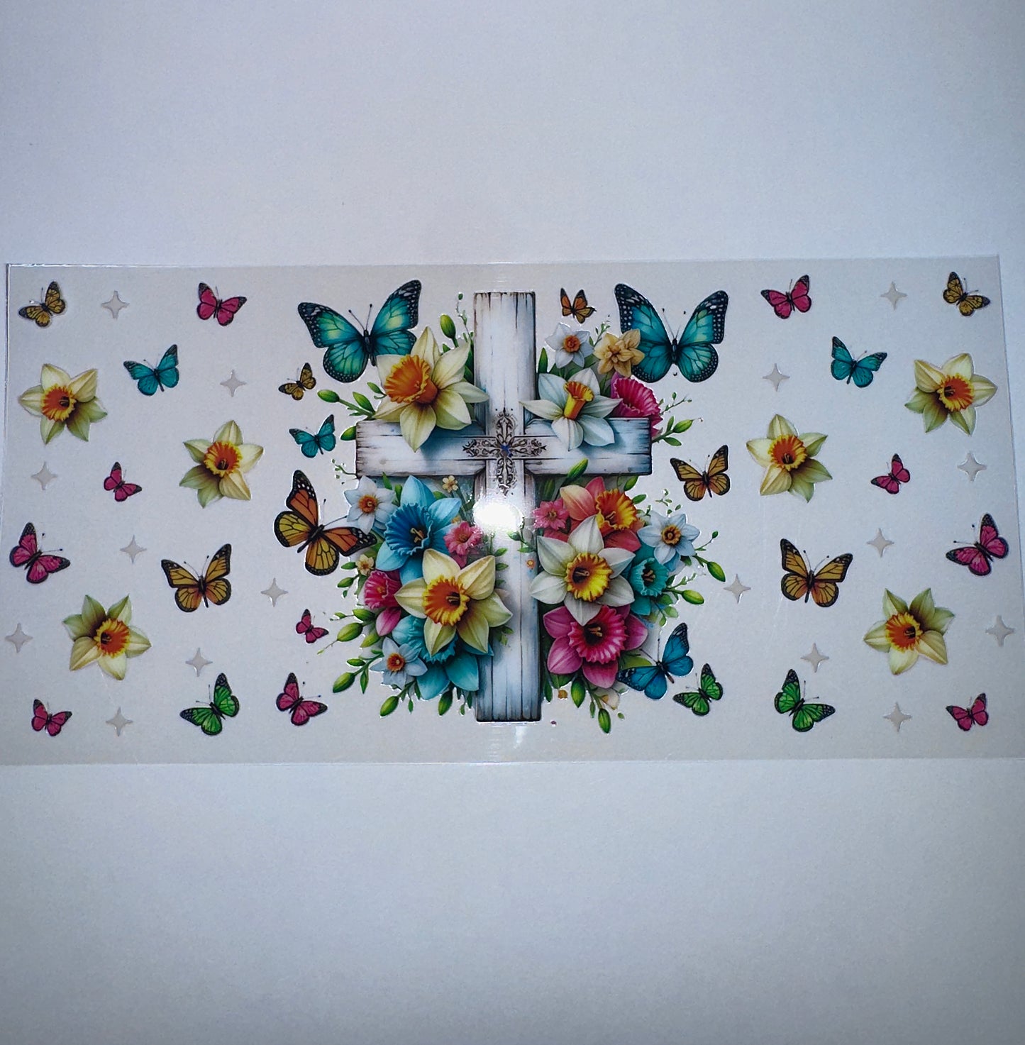 #454 - Cross & Butterflies