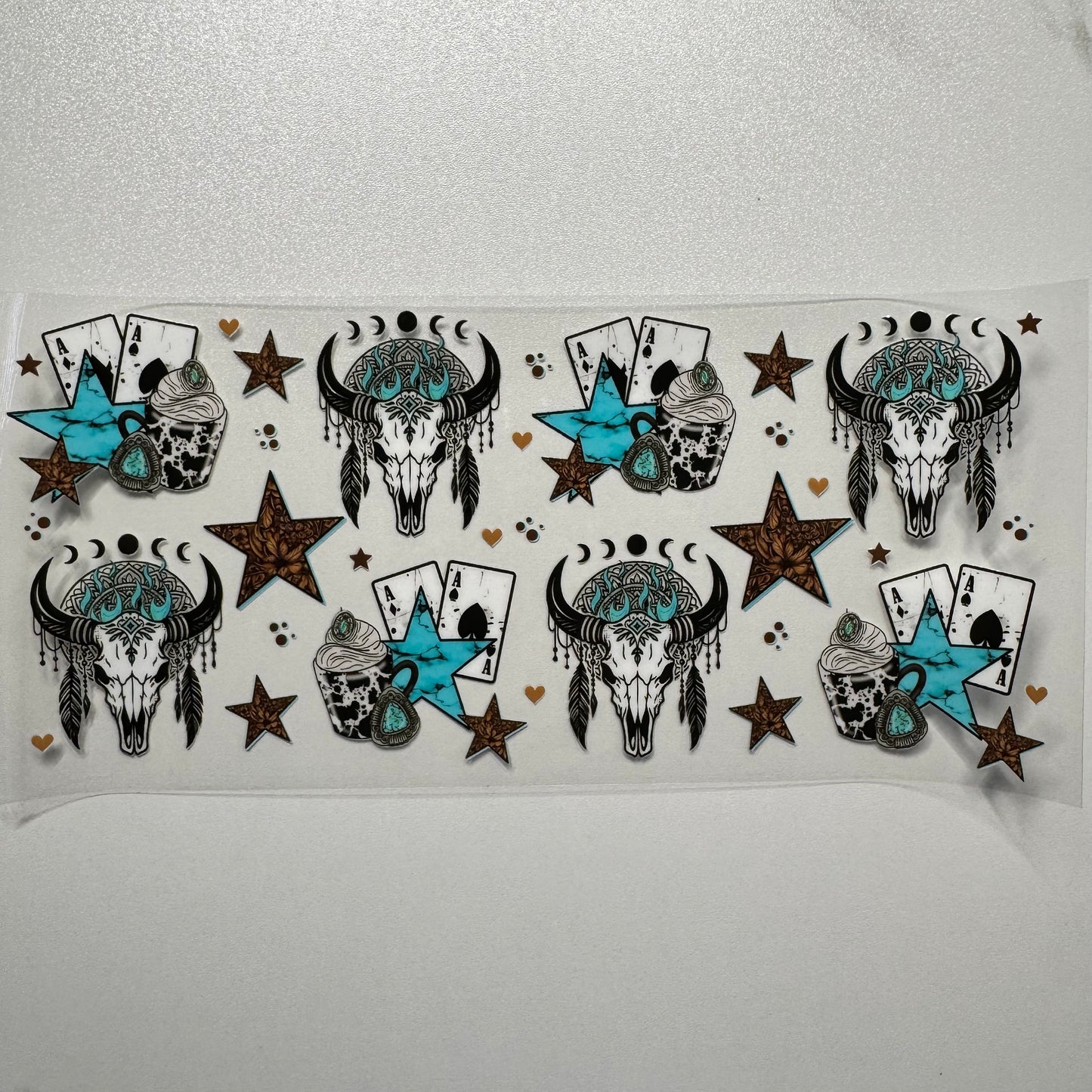 #827 - Turquoise/Brown Bull Head