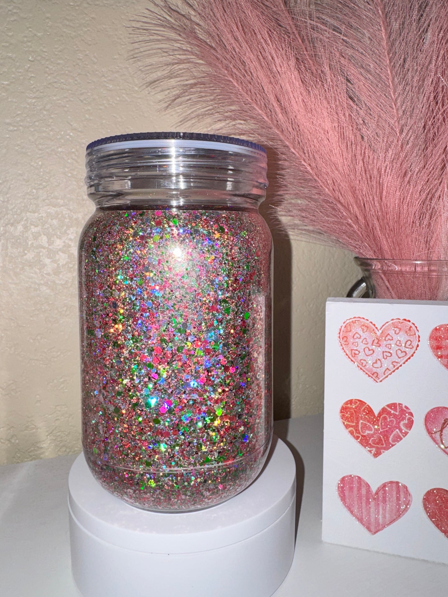 Dry Glitter Mason Jar 20oz Acrylic
