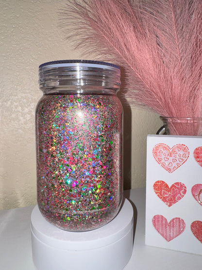Dry Glitter Mason Jar 20oz Acrylic