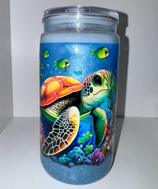 16oz Acrylic Ocean Cup W/ Sand