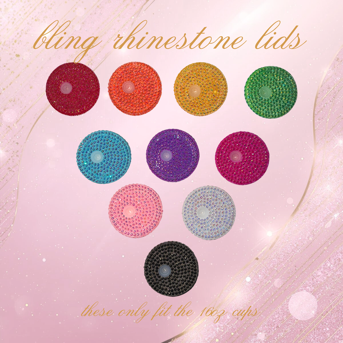 Bling Rhinestone Lids