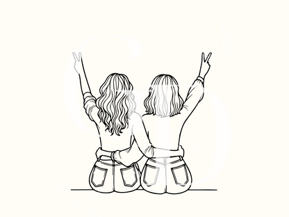 Two Besties Digital Print