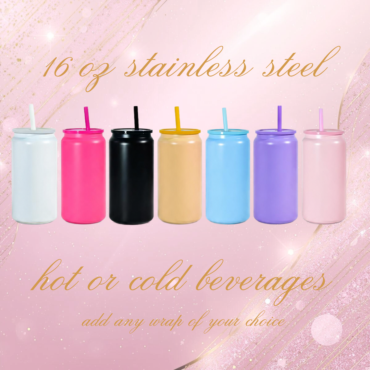 NEW 16oz Stainless Steel Cups