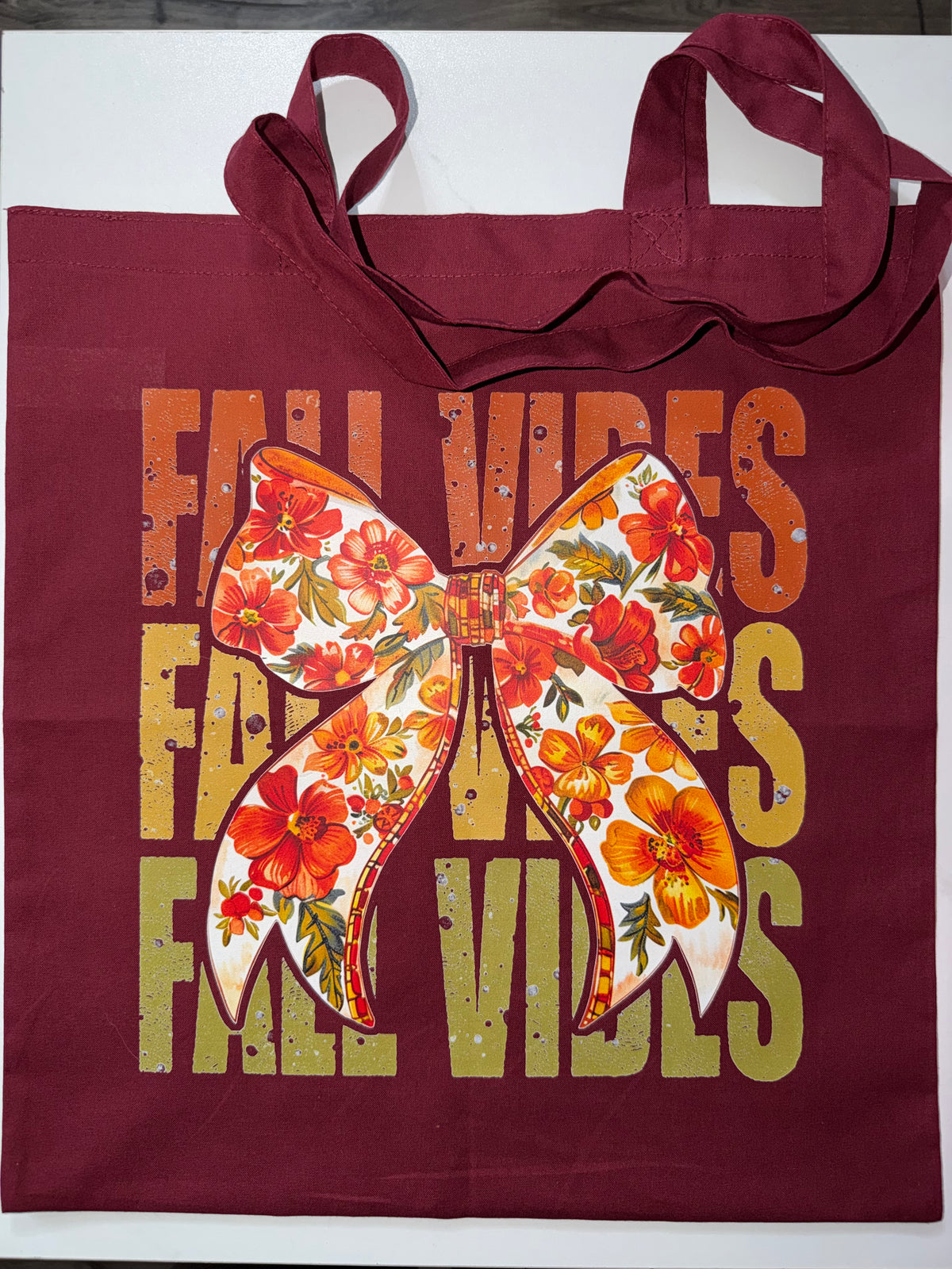 Fall Vibes Merlot Tote Bag