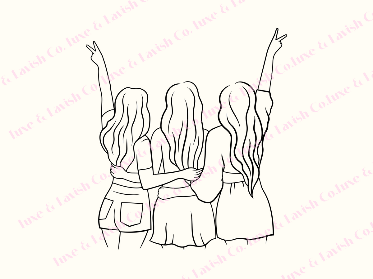 Three Besties Digital Print