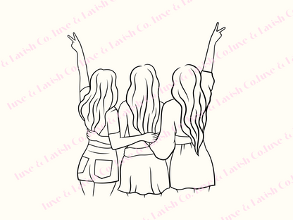 Three Besties Digital Print