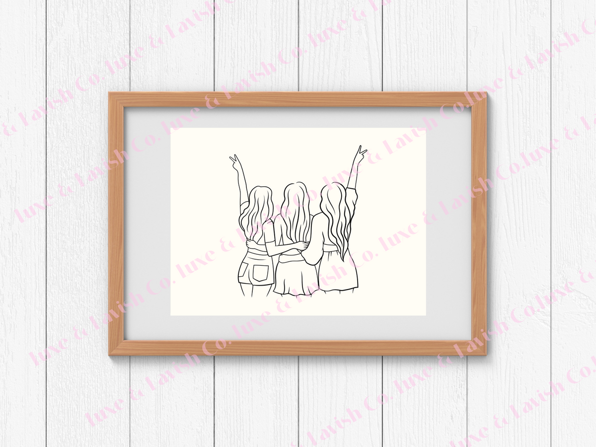 Three Besties Digital Print