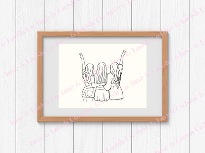 Three Besties Digital Print