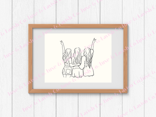 Three Besties Digital Print