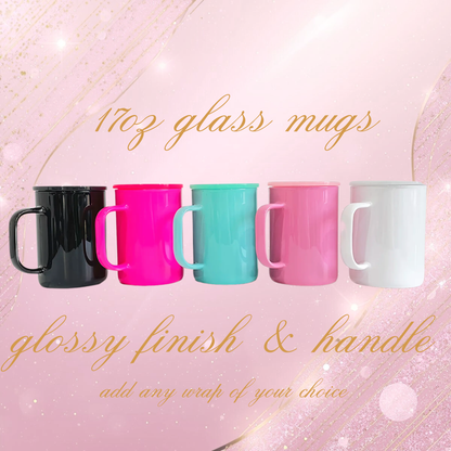 NEW 17oz Glass Mugs
