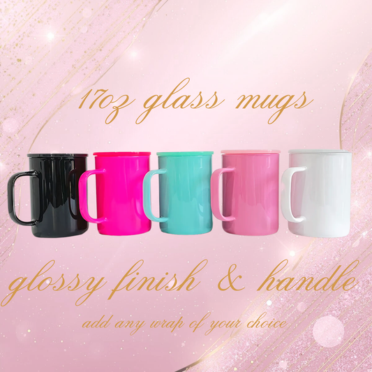 NEW 17oz Glass Mugs