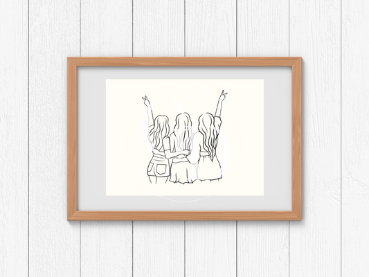 Three Besties Digital Print