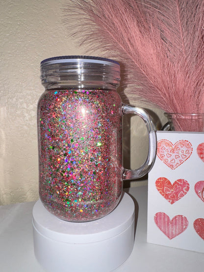 Dry Glitter Mason Jar 20oz Acrylic