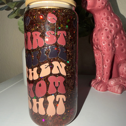 20oz Glass Mom Coffee