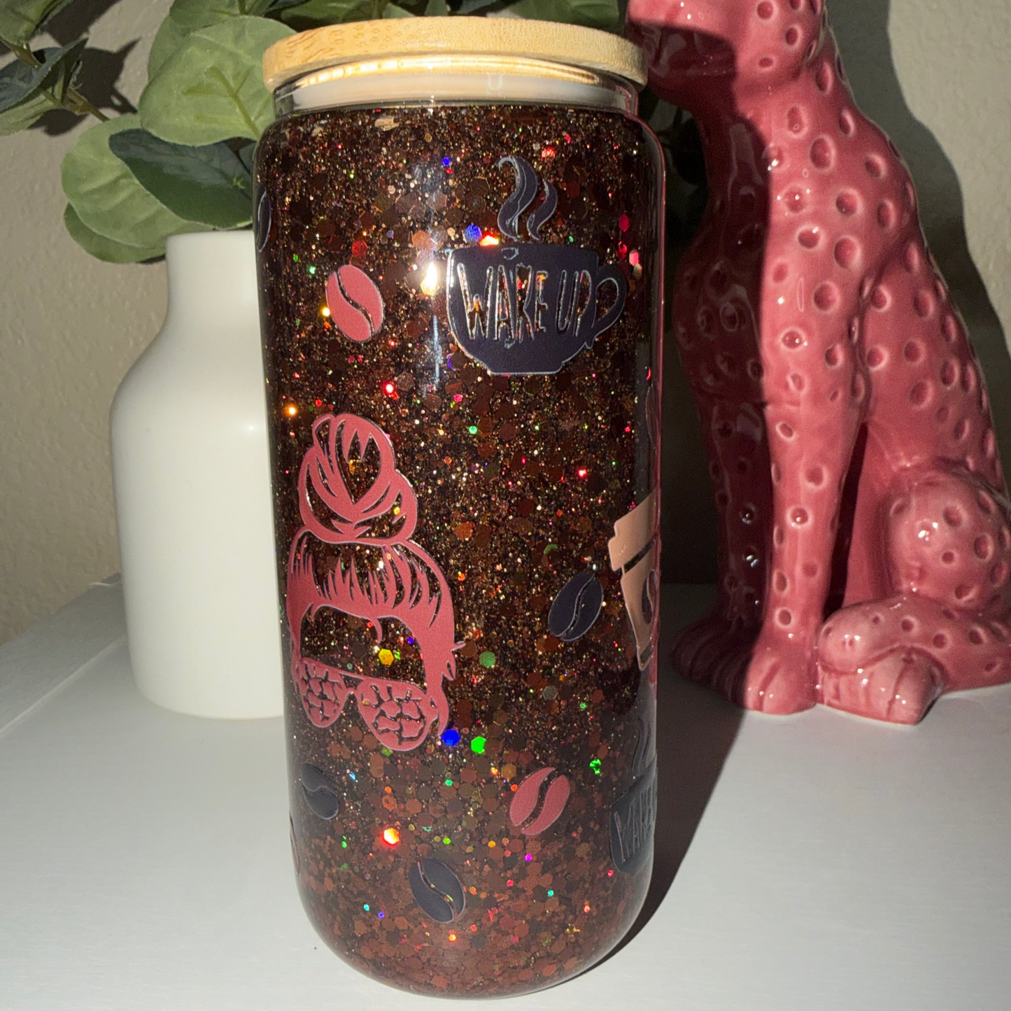 20oz Glass Mom Coffee