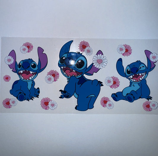 #324 - Stitch & Pink Flowers