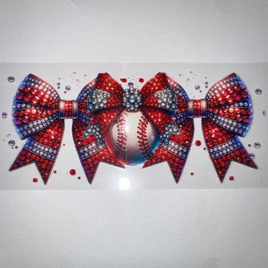 #708 - Rhinestone Baseball Bows