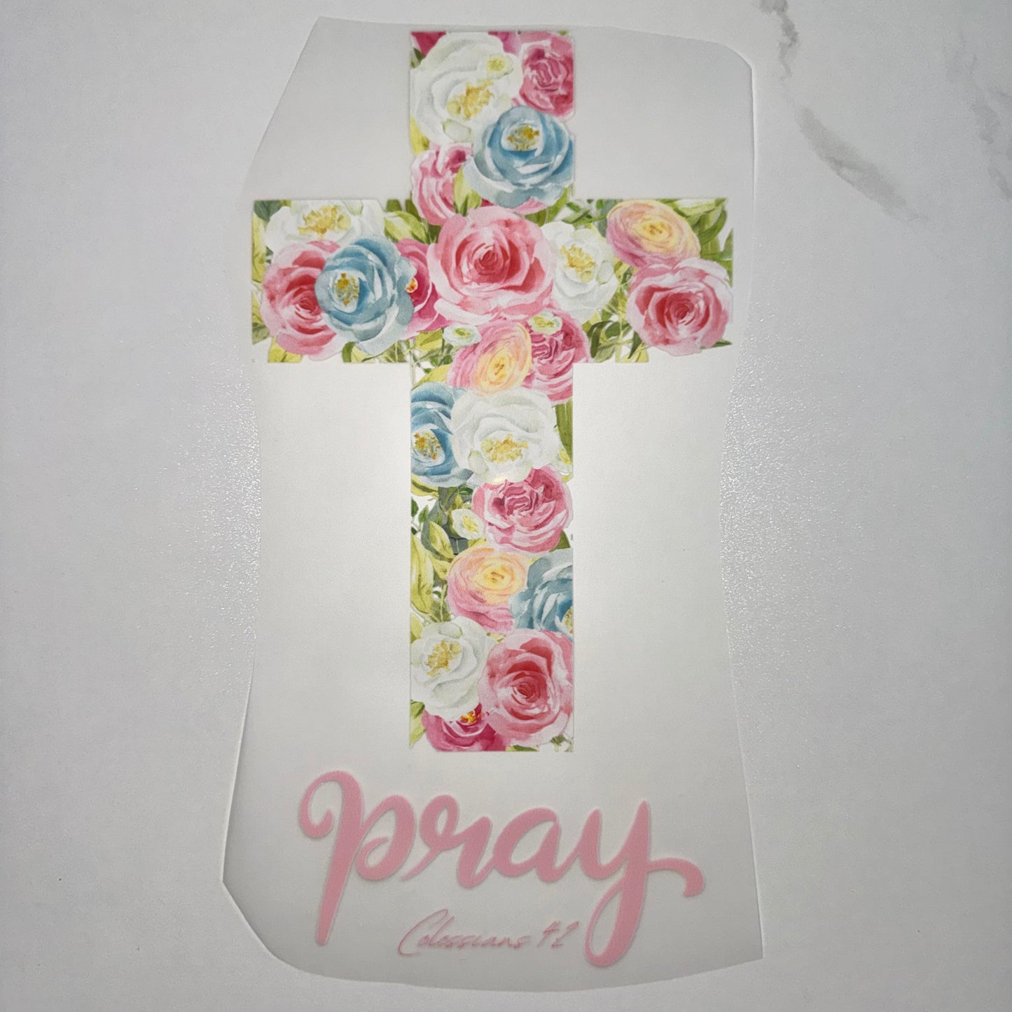 Pray Floral Cross
