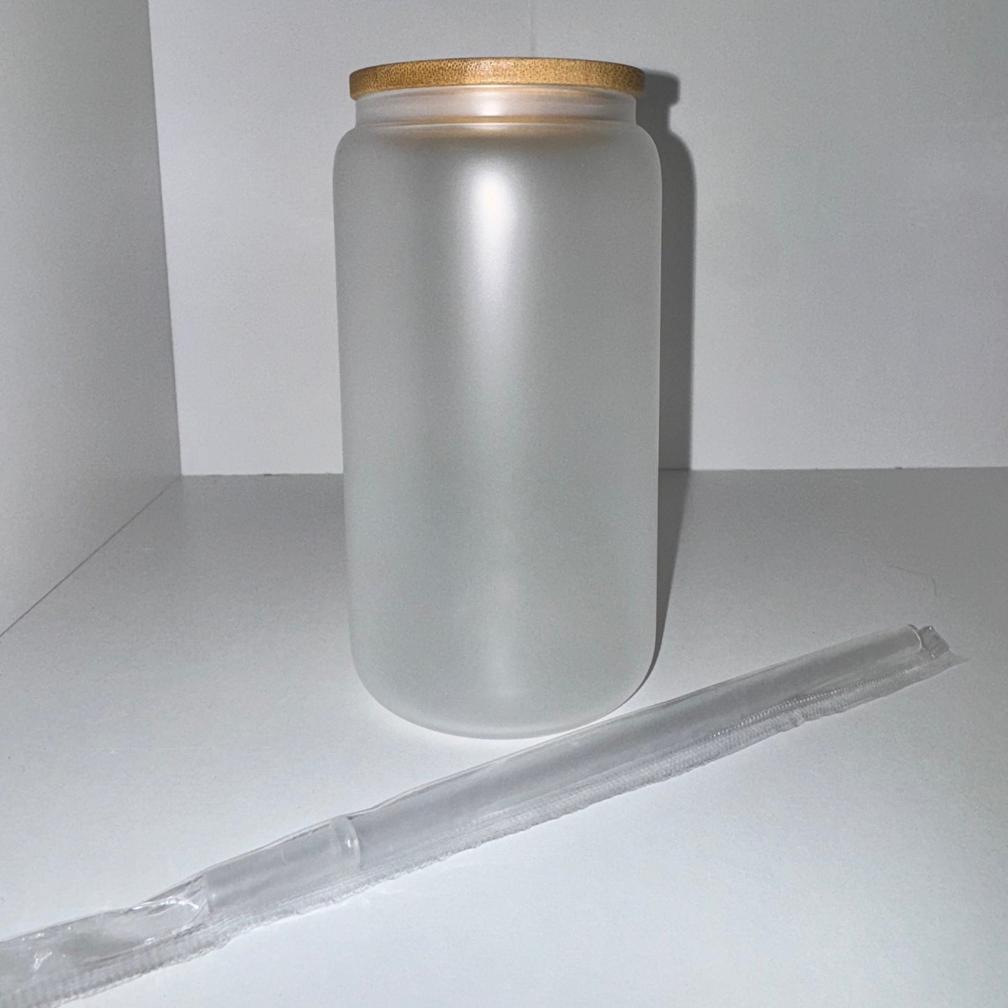 16oz Frosted Glass Can Tumbler (No Glitter)
